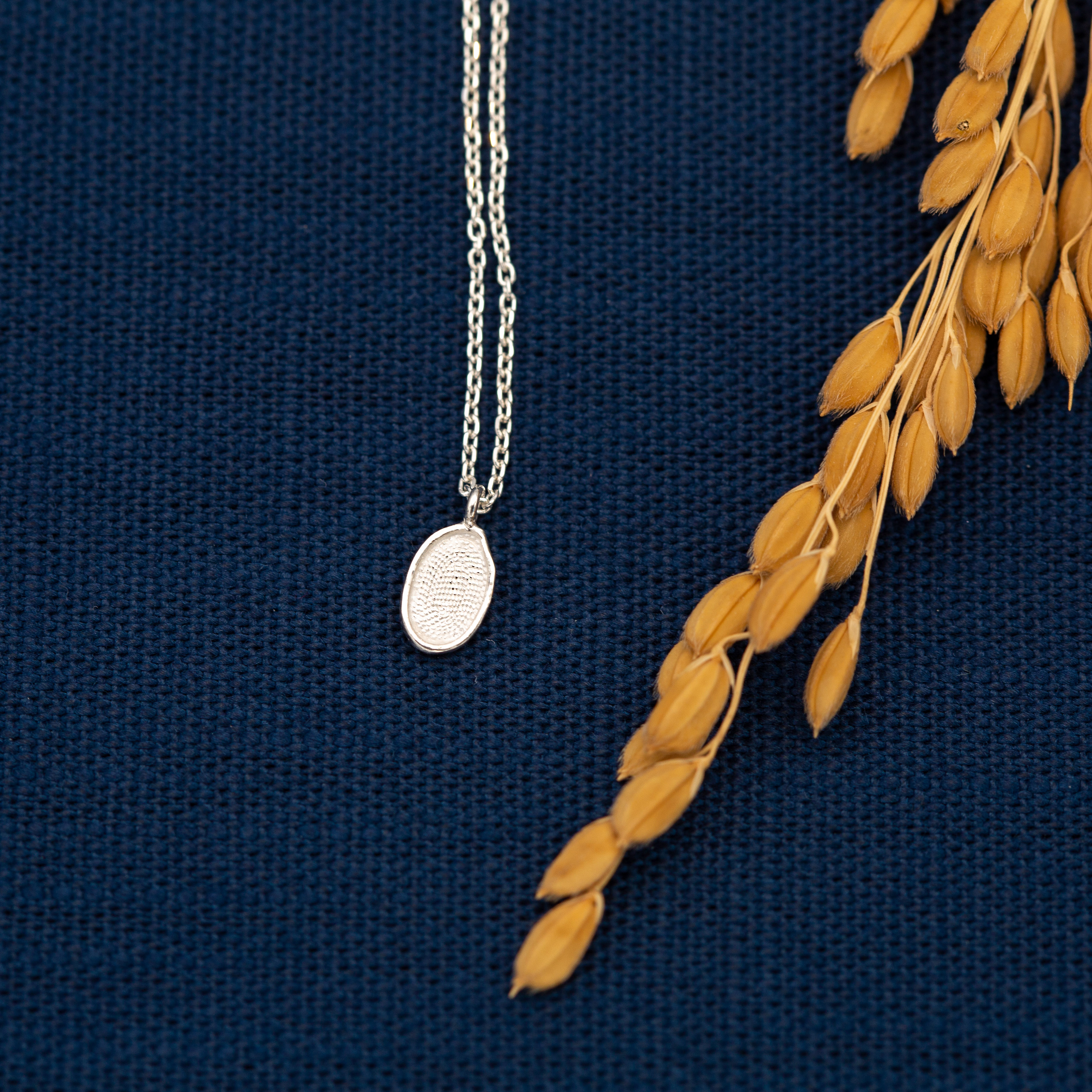 Collier grain de riz  -Accessoires en fil d'argent-